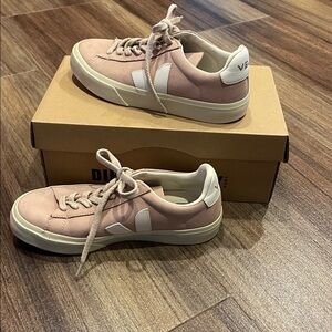 Veja Blush and White Casual Sneakers
